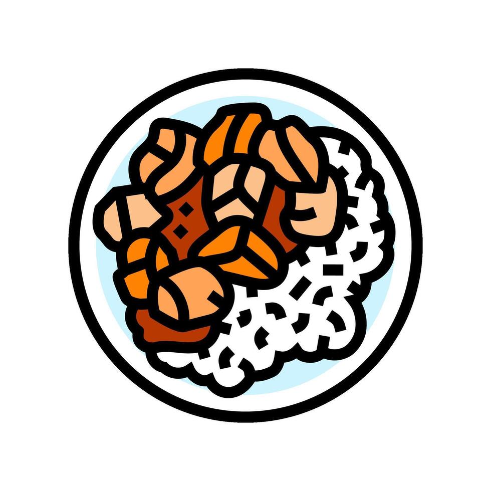 curry chicken food color icon illustration vector