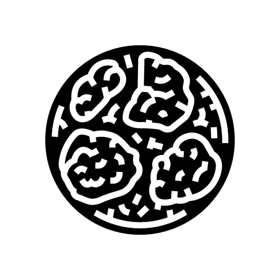 and dumplings chicken dish glyph icon illustration vector