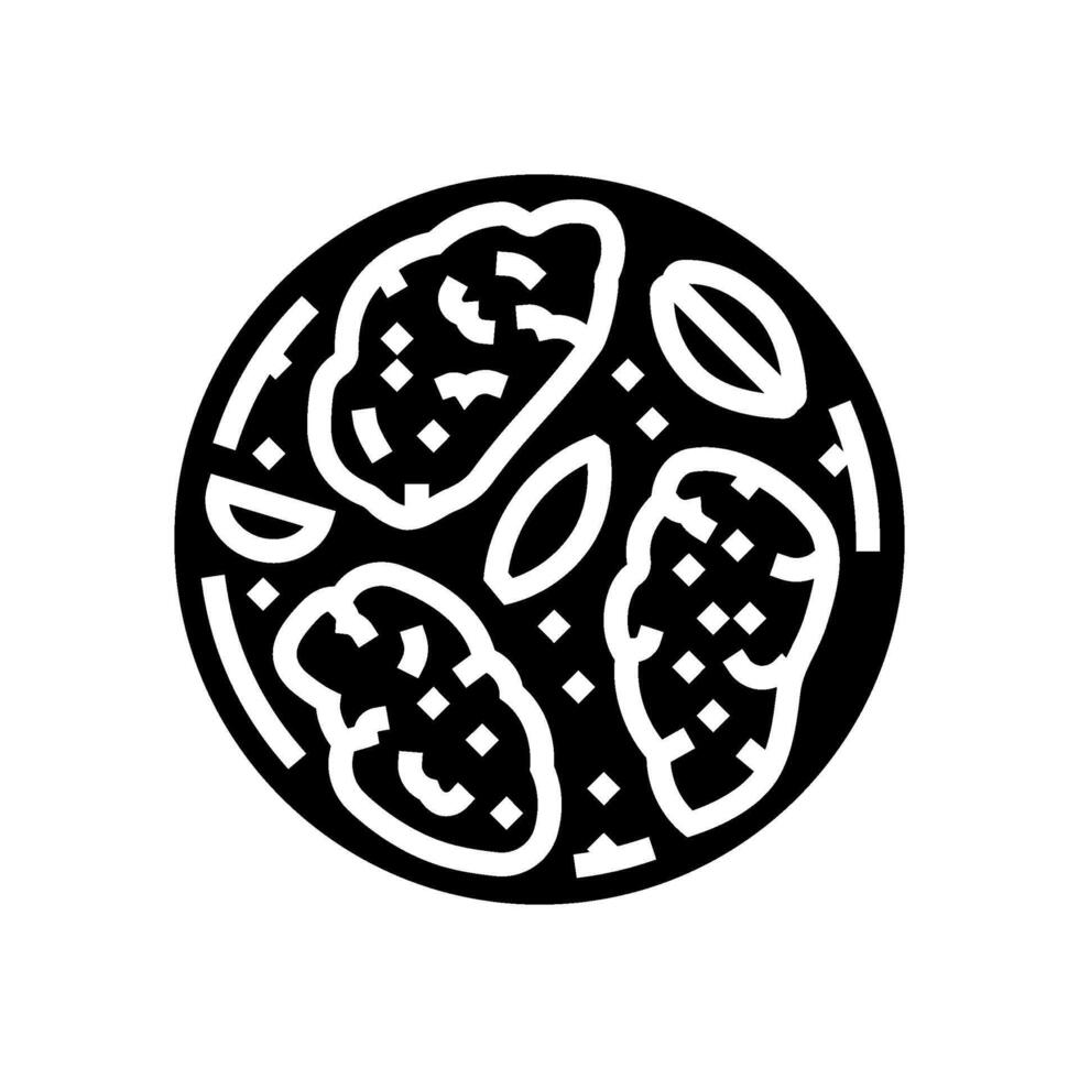 piccata chicken dish glyph icon illustration vector
