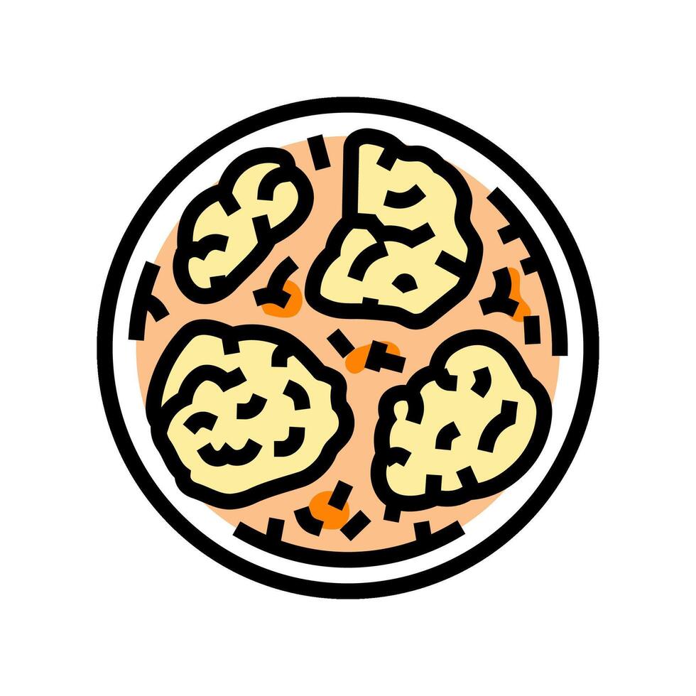 and dumplings chicken dish color icon illustration vector