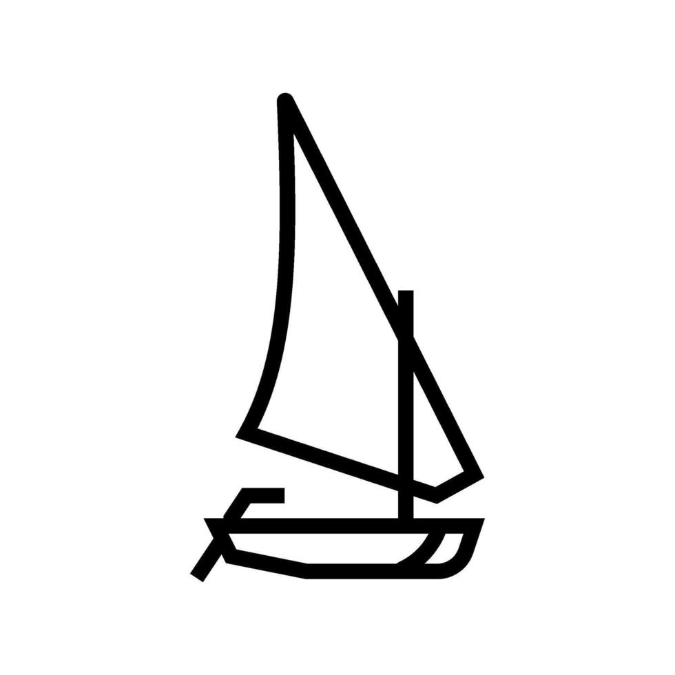 felucca ancient ship line icon illustration vector