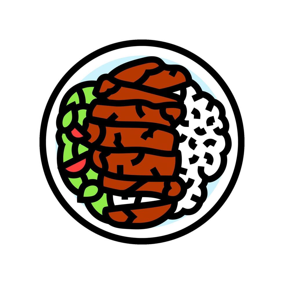 teriyaki chicken dish color icon illustration vector