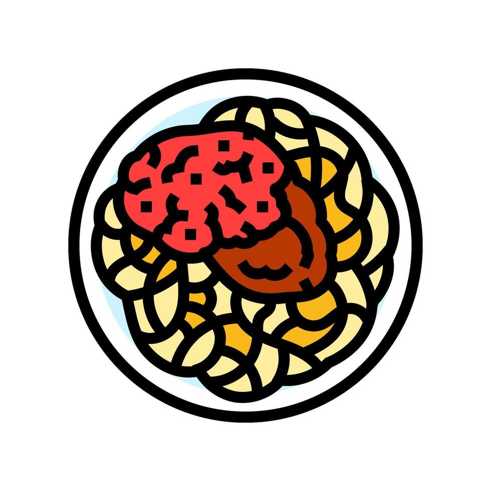 parmesan chicken dish color icon illustration vector