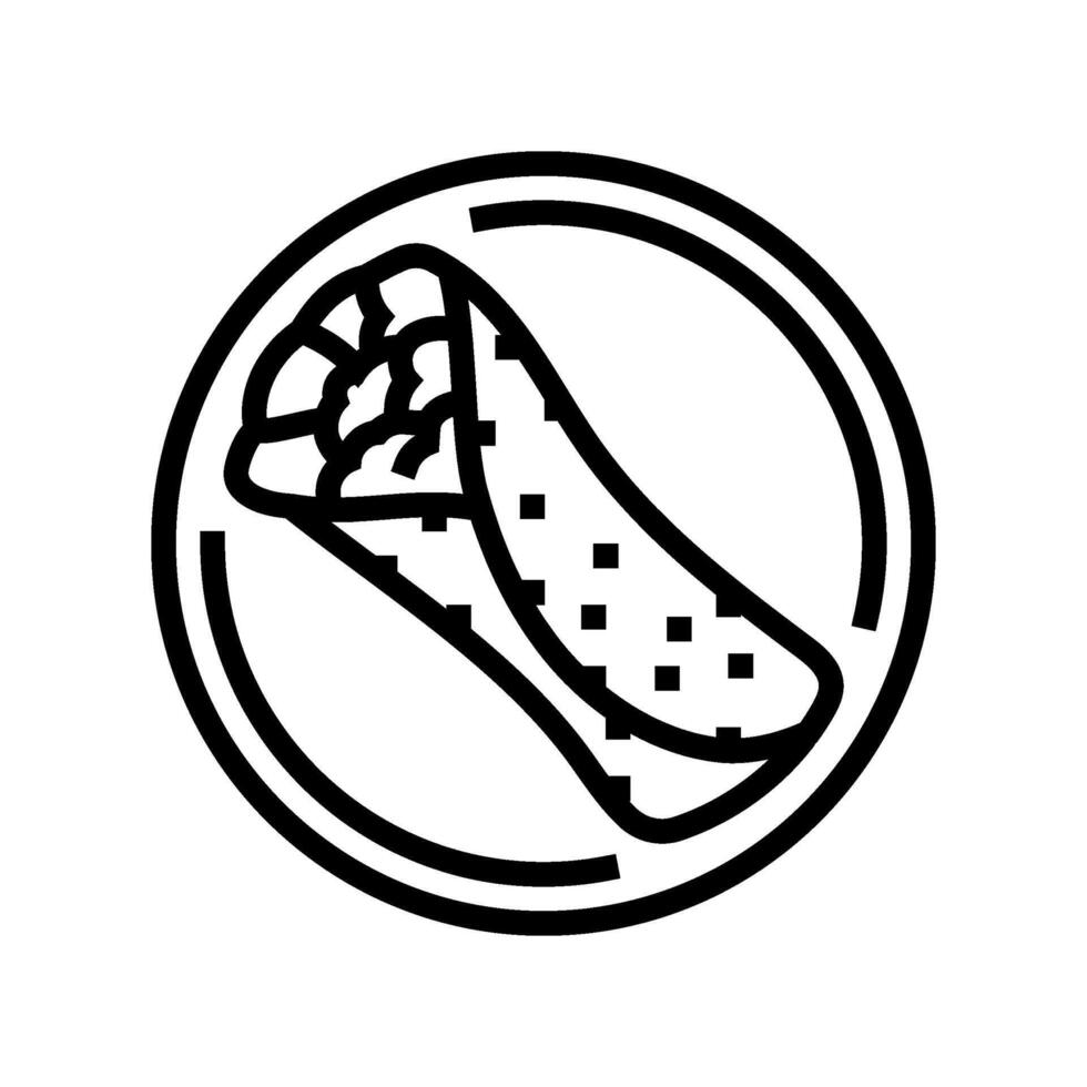 shawarma chicken dish line icon illustration vector