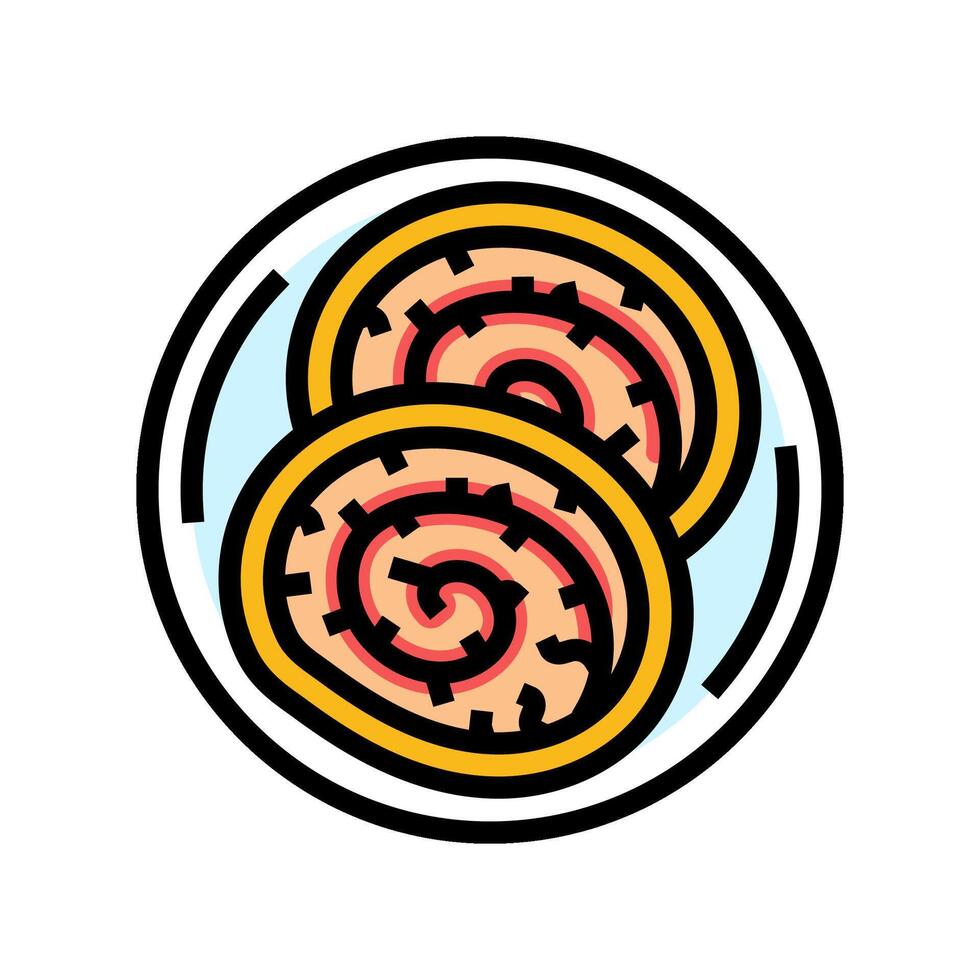 cordon bleu chicken food color icon illustration vector