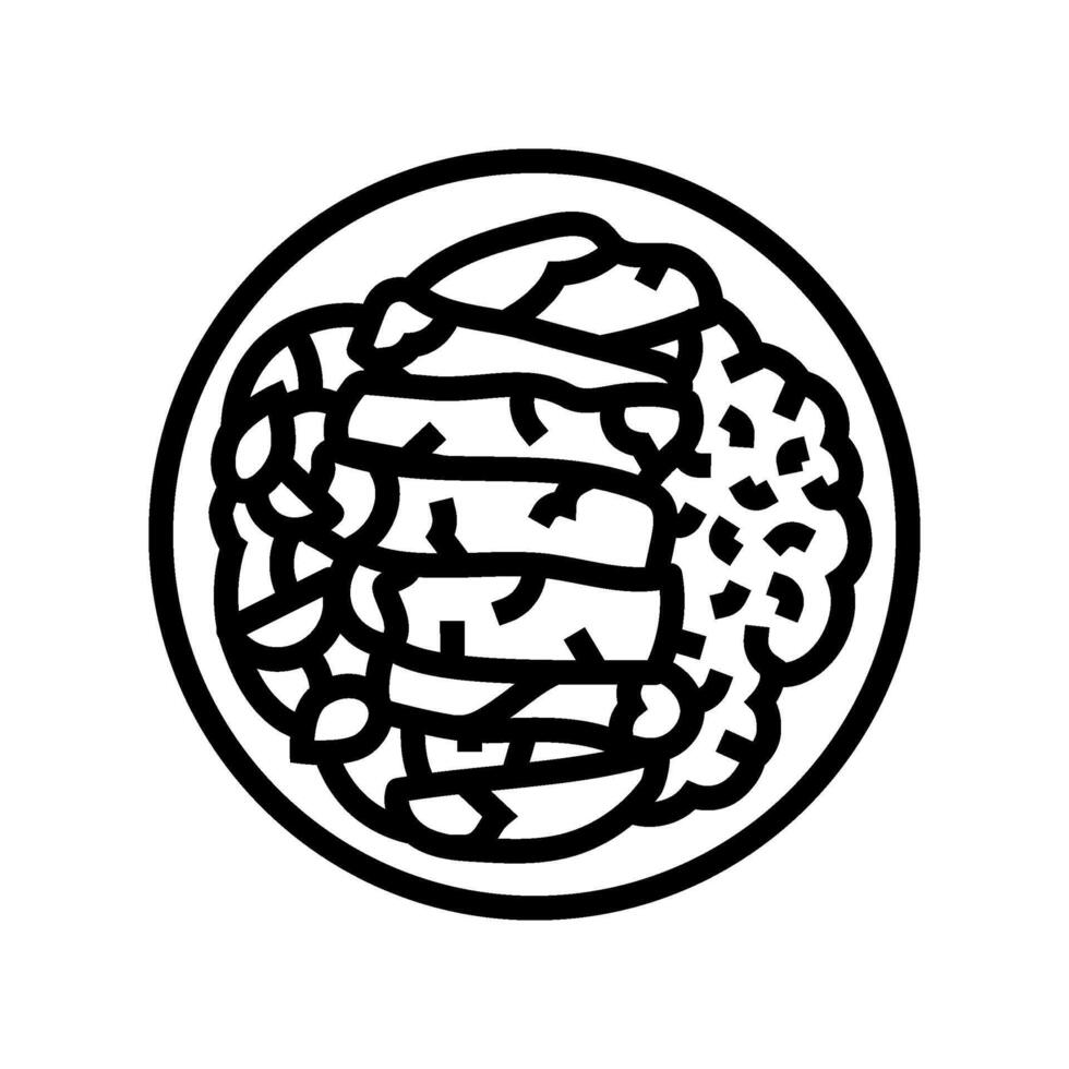 teriyaki chicken dish line icon illustration vector