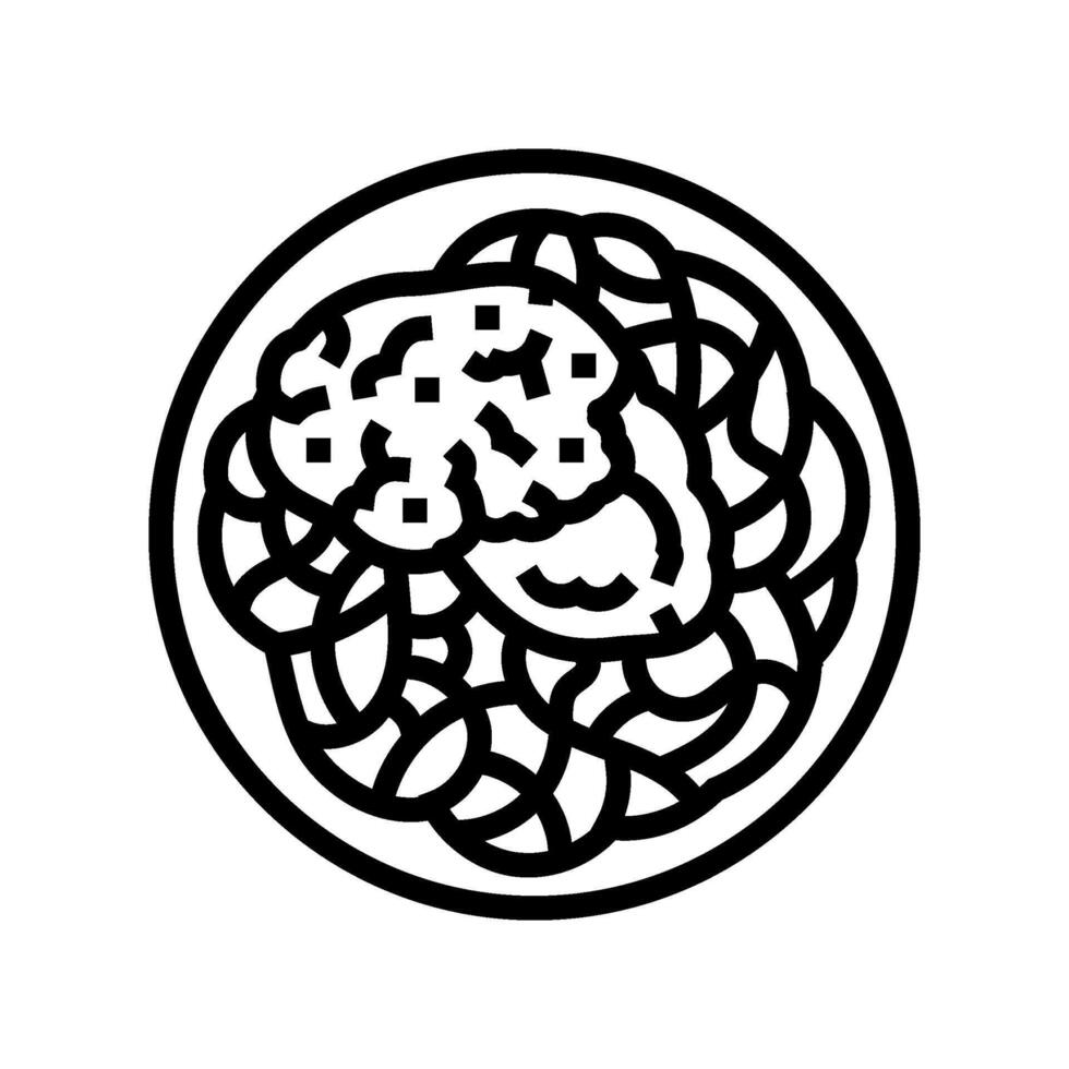 parmesan chicken dish line icon illustration vector