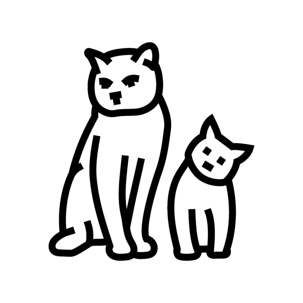 kittens cat breeding line icon illustration vector