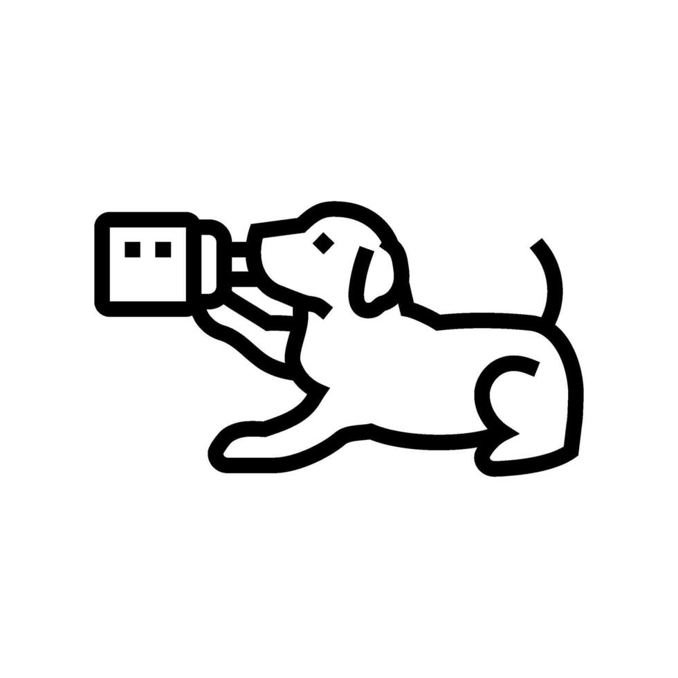 milk bottle dog line icon illustration vector