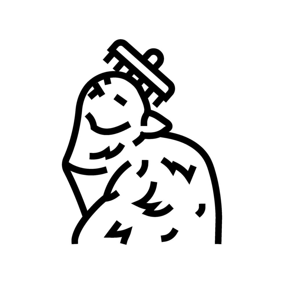 grooming cat breeding line icon illustration vector