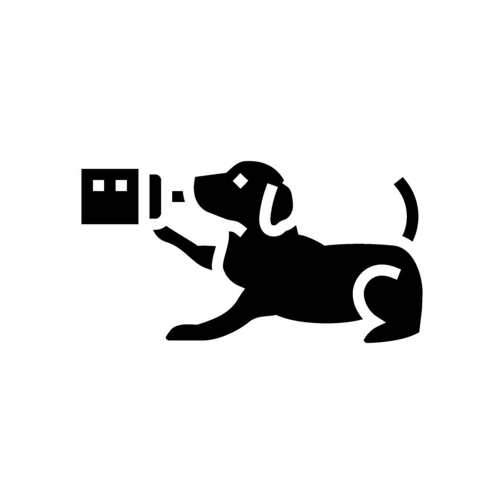 milk bottle dog glyph icon illustration vector