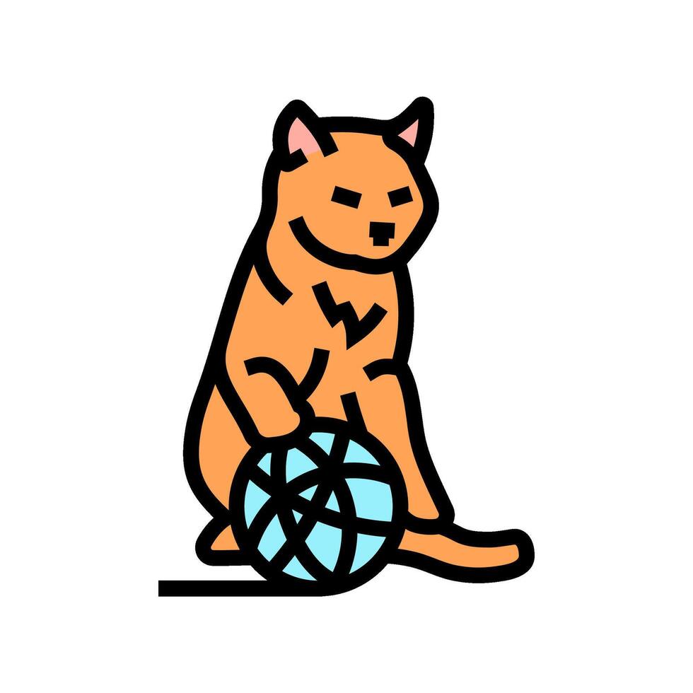 and yarn ball cat breeding color icon illustration vector