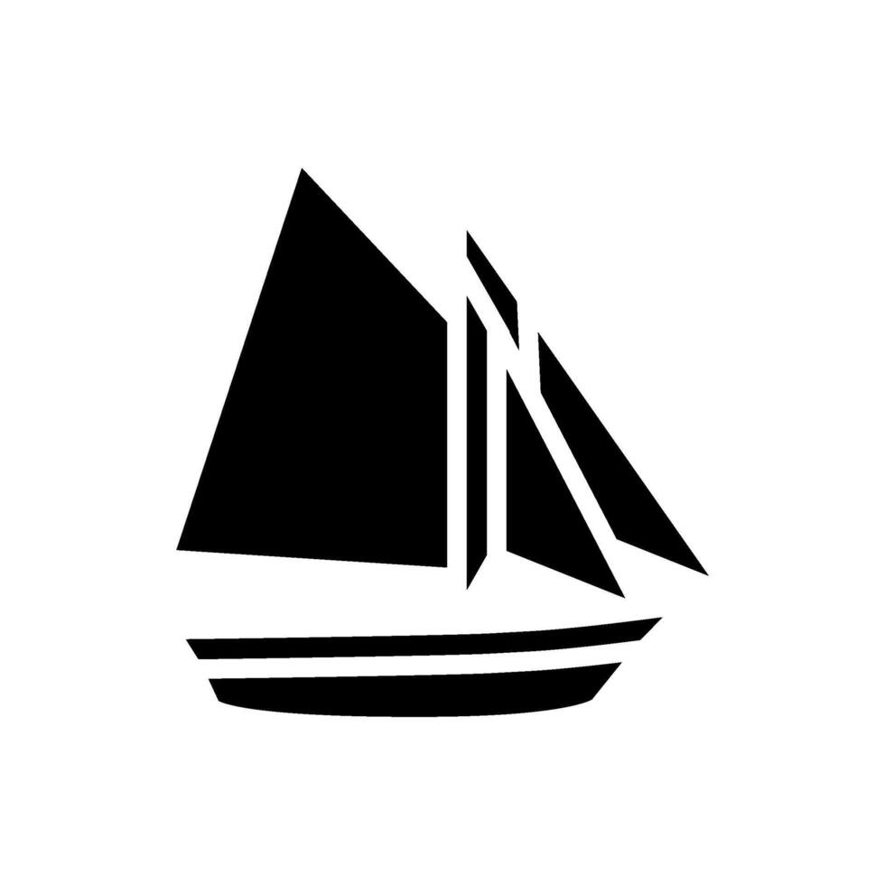 sloop ancient ship glyph icon illustration vector