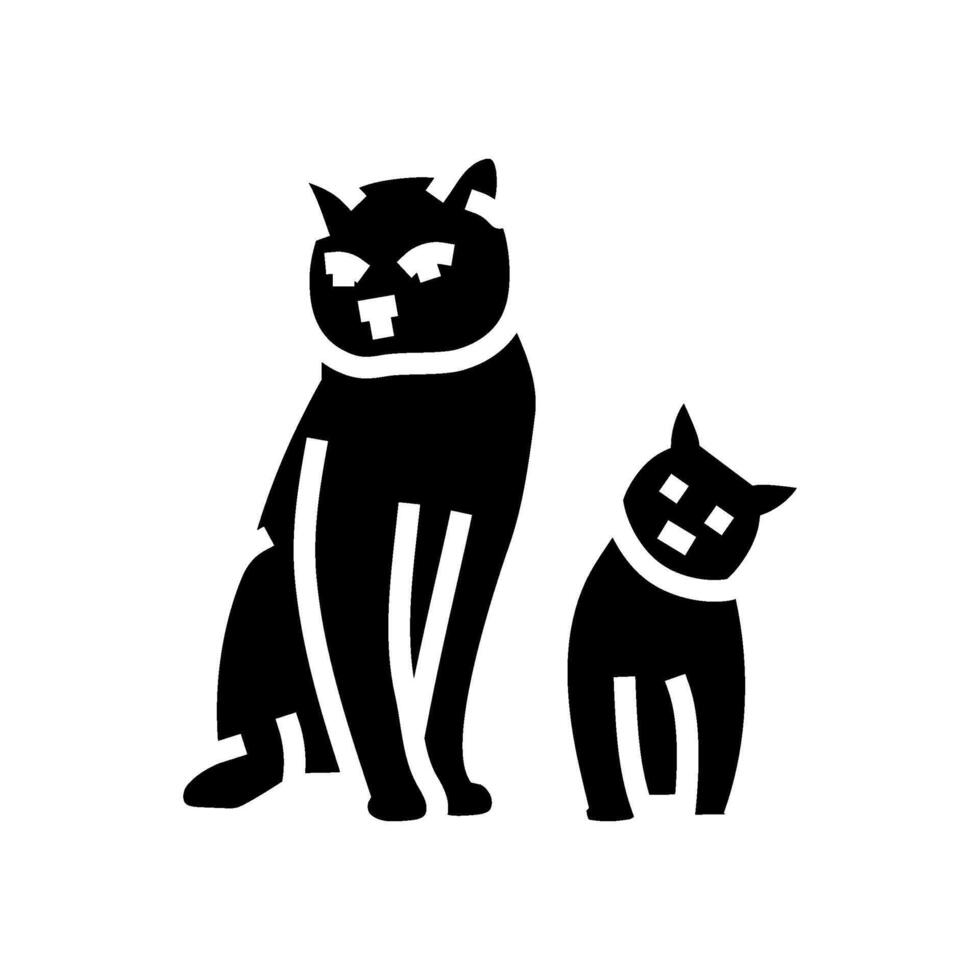 kittens cat breeding glyph icon illustration vector