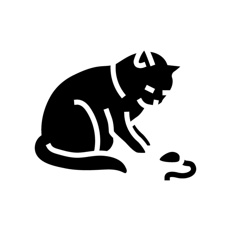 toy mouse cat breeding glyph icon illustration vector
