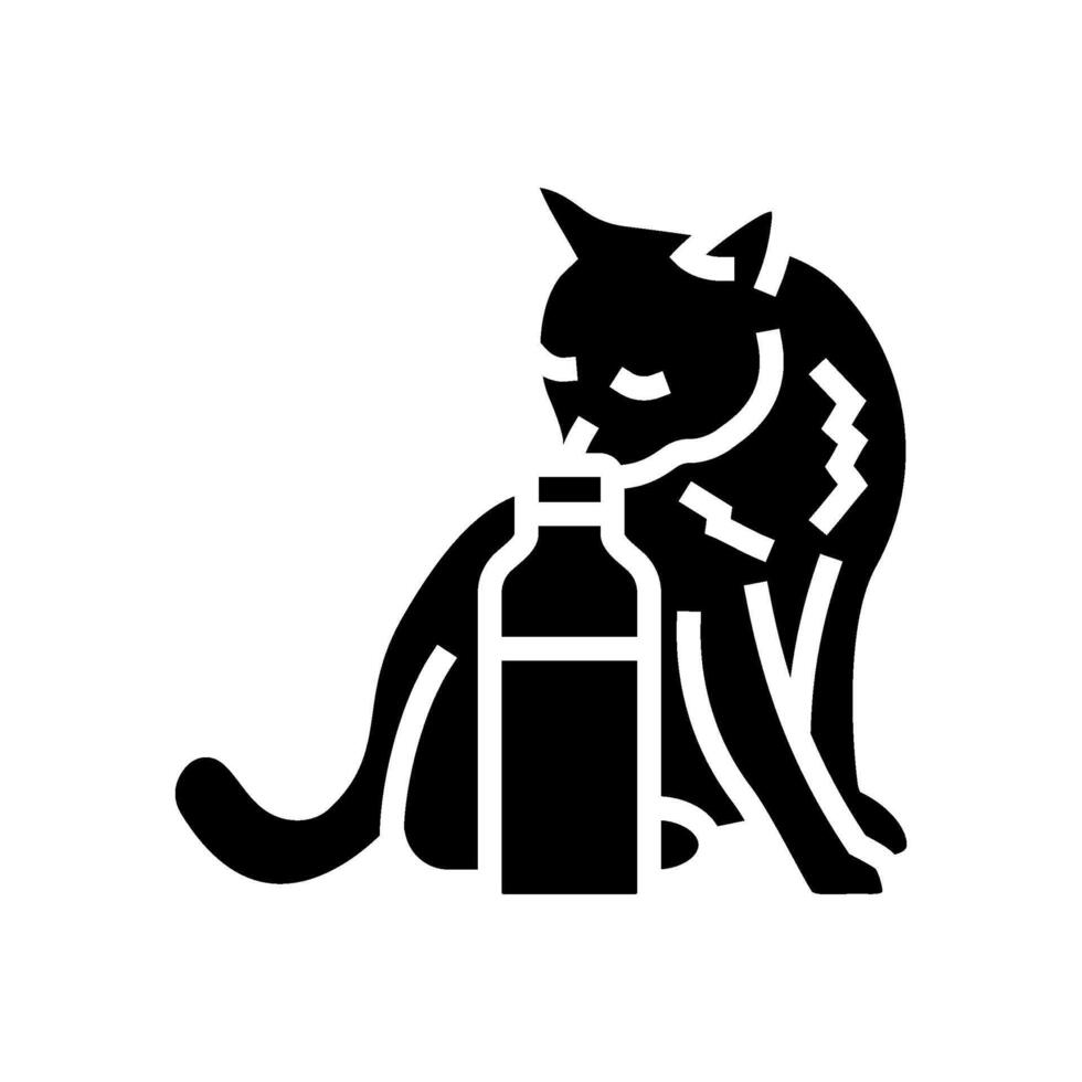 milk bottle cat breeding glyph icon illustration vector