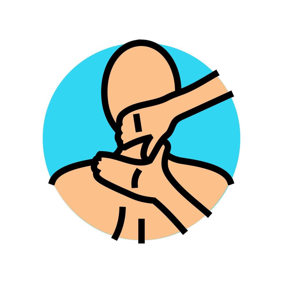 shoulders massage therapy color icon illustration vector
