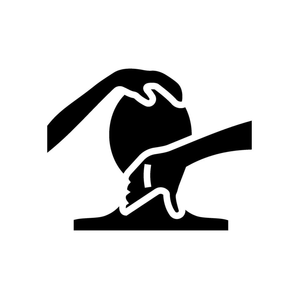 neck massage therapy glyph icon illustration vector