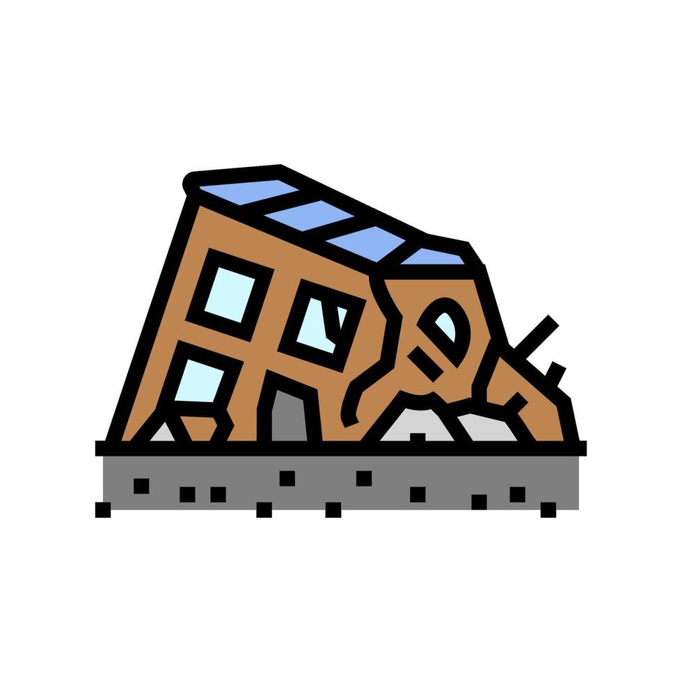 damage hurricane disaster color icon illustration vector