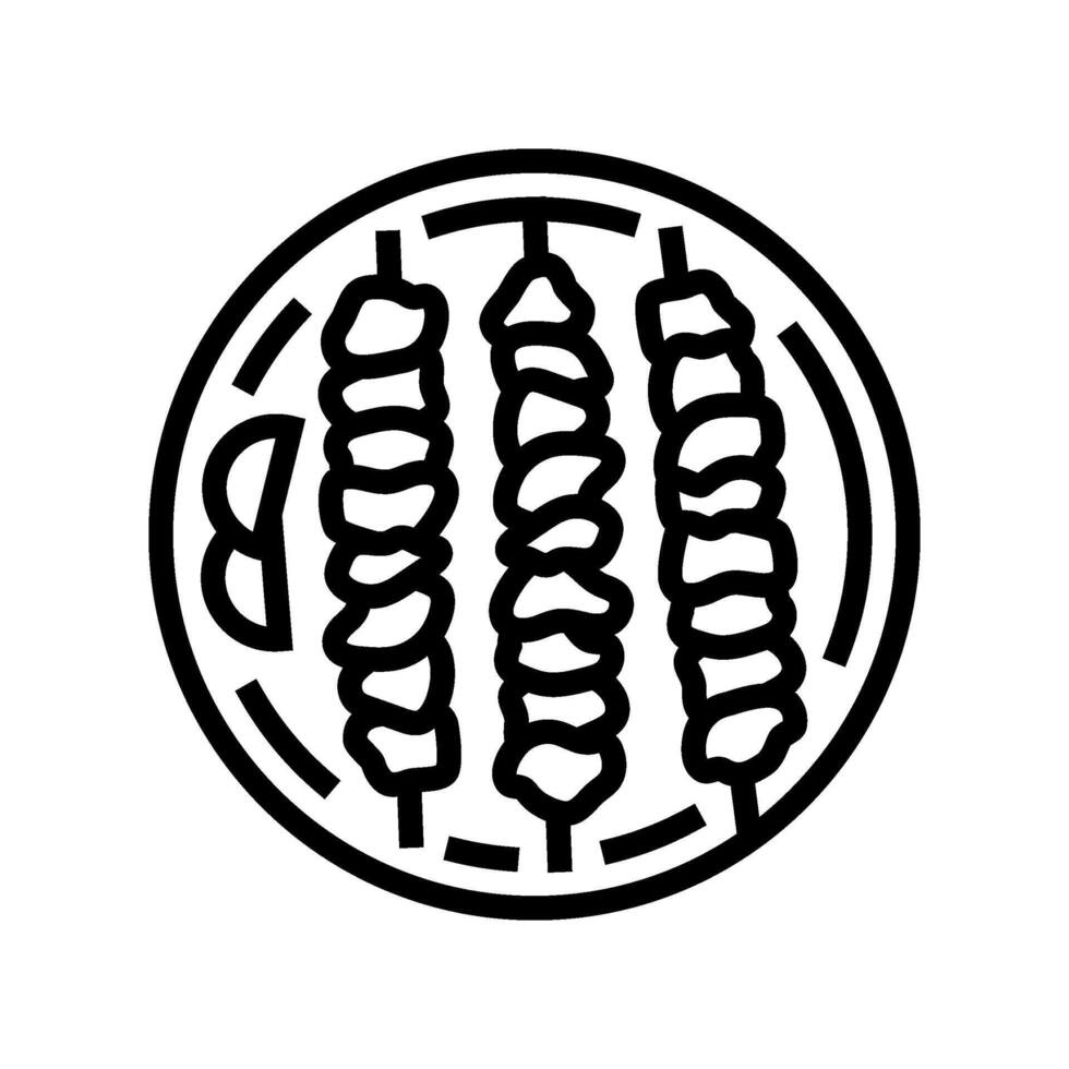 satay chicken food line icon illustration vector