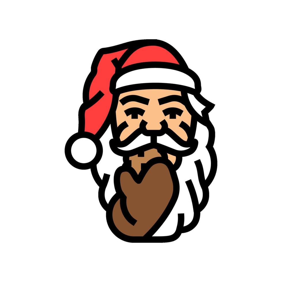 santa claus eating cookies color icon illustration vector