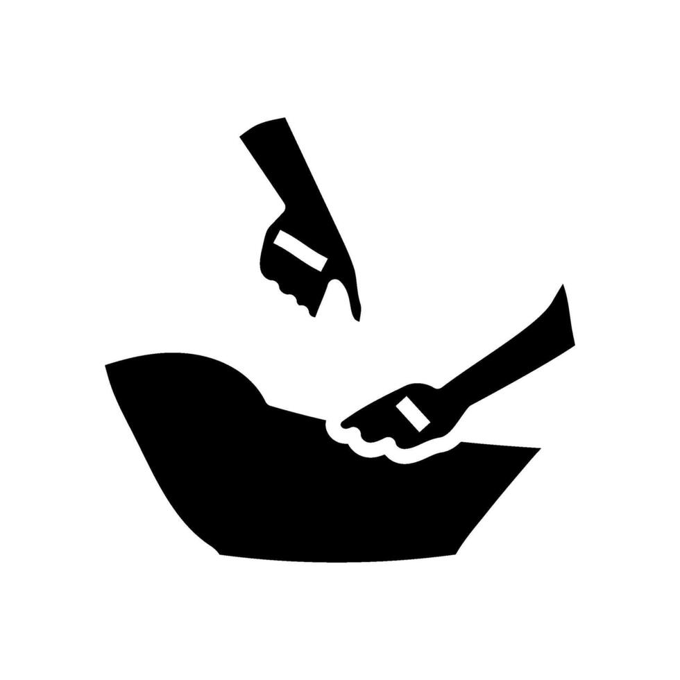 hips massage therapy glyph icon illustration vector