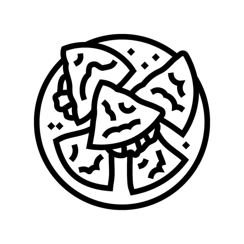 quesadilla chicken food line icon illustration vector