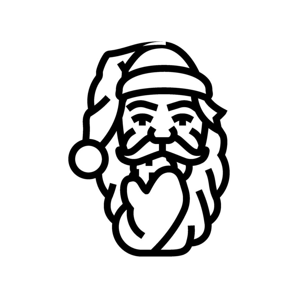 santa claus eating cookies line icon illustration vector