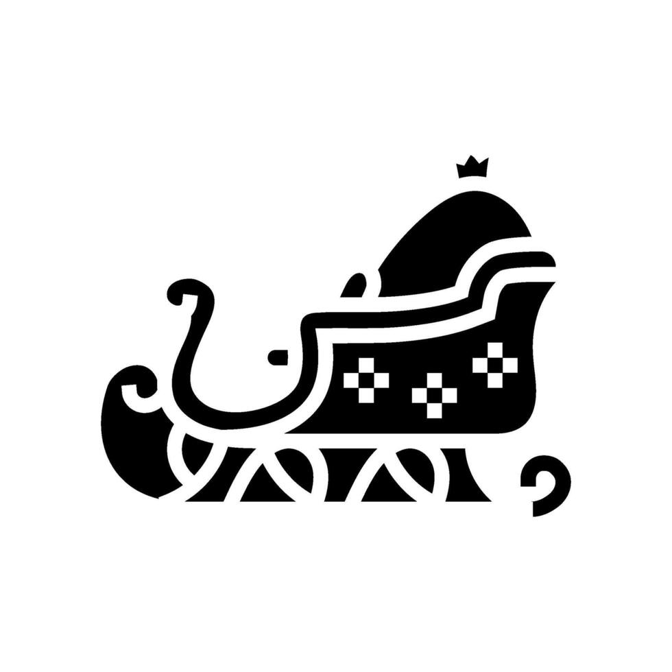 santa claus sleigh glyph icon illustration vector
