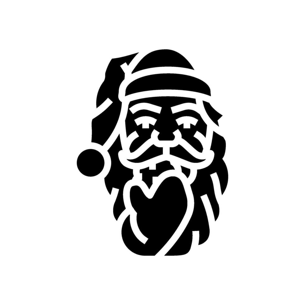 santa claus eating cookies glyph icon illustration vector
