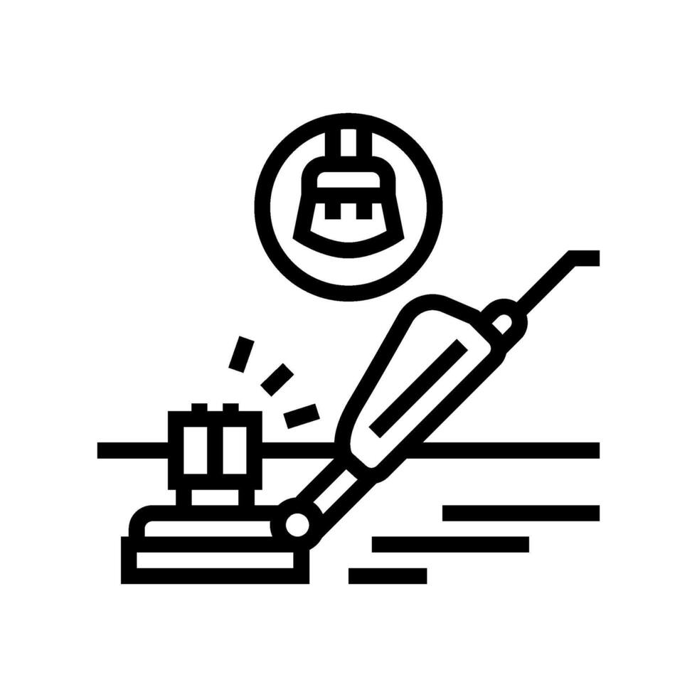 floor polishing home maintenance line icon illustration vector