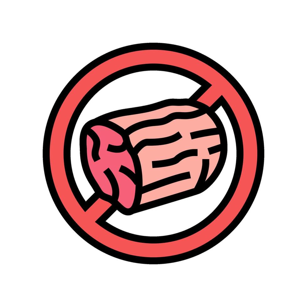 raw meat warning food safety color icon illustration vector