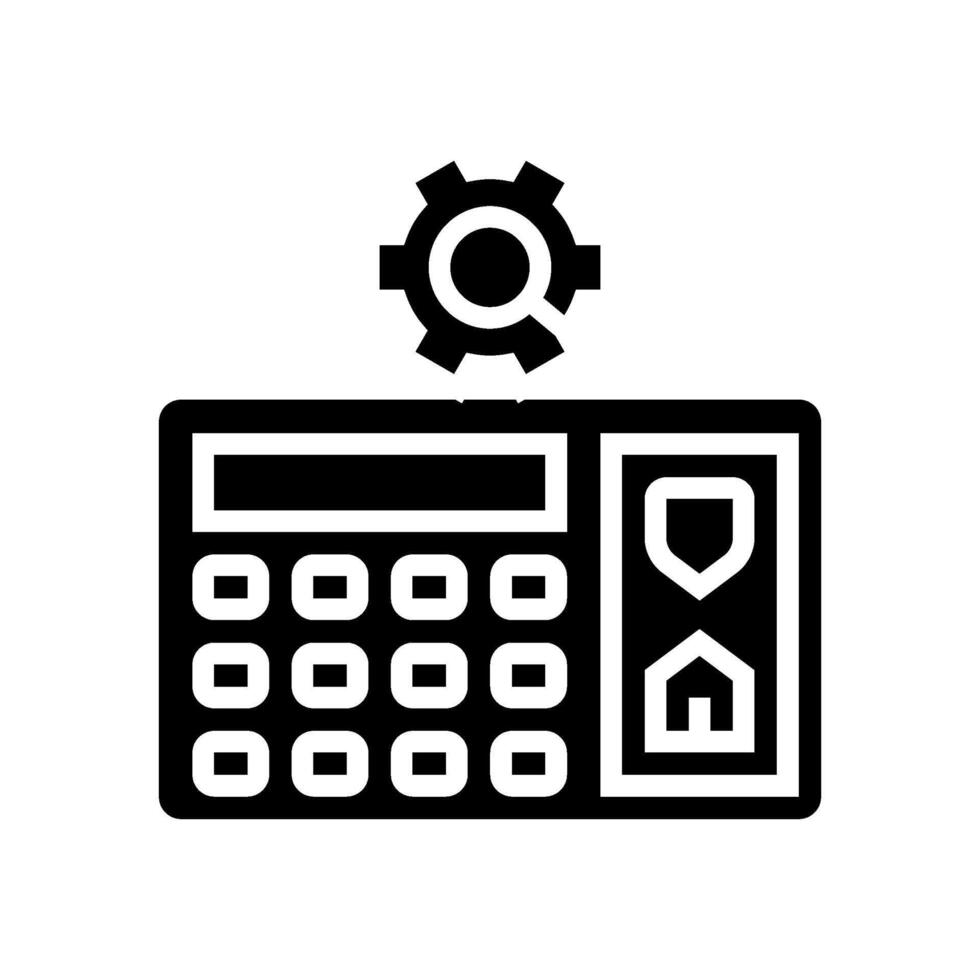 home security system check maintenance glyph icon illustration vector