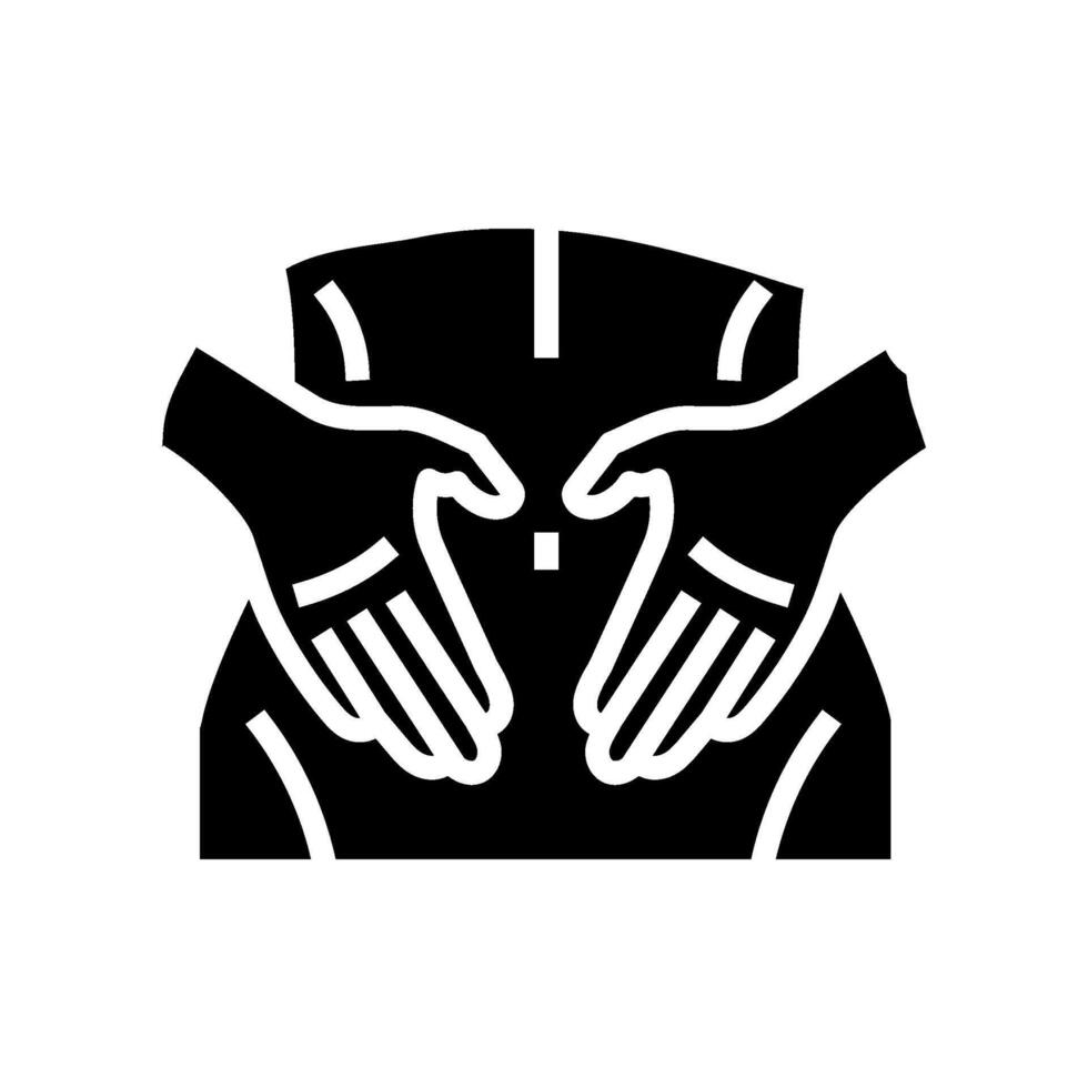 abdomen massage therapy glyph icon illustration vector