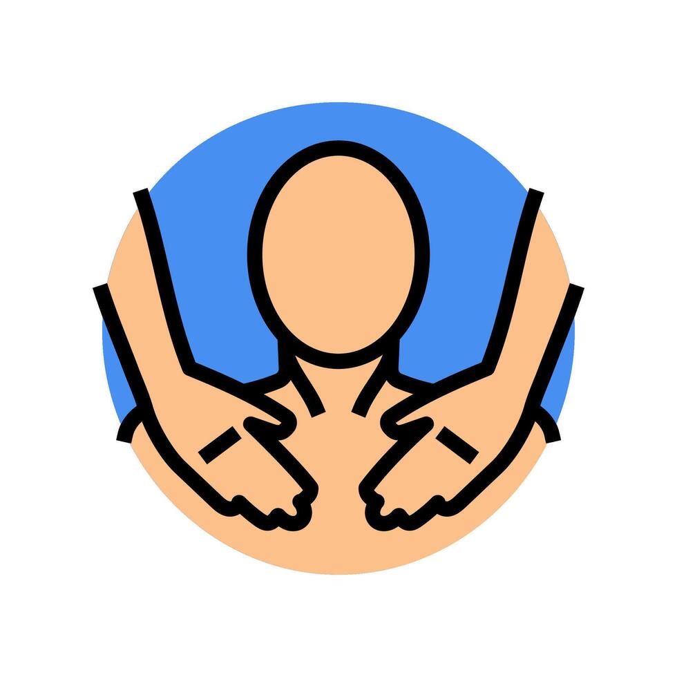 chest massage therapy color icon illustration vector