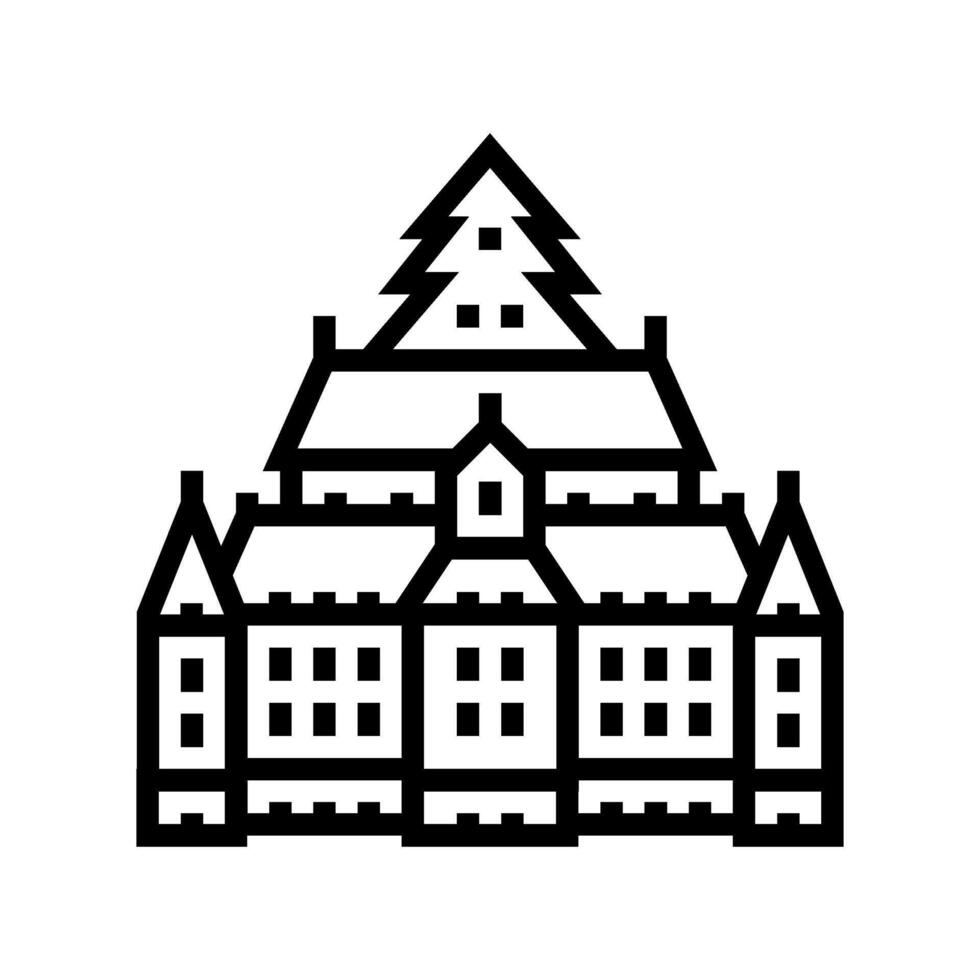 santa claus workshop line icon illustration vector