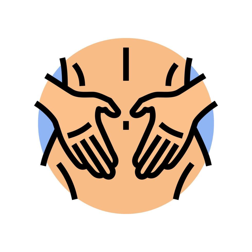 abdomen massage therapy color icon illustration vector