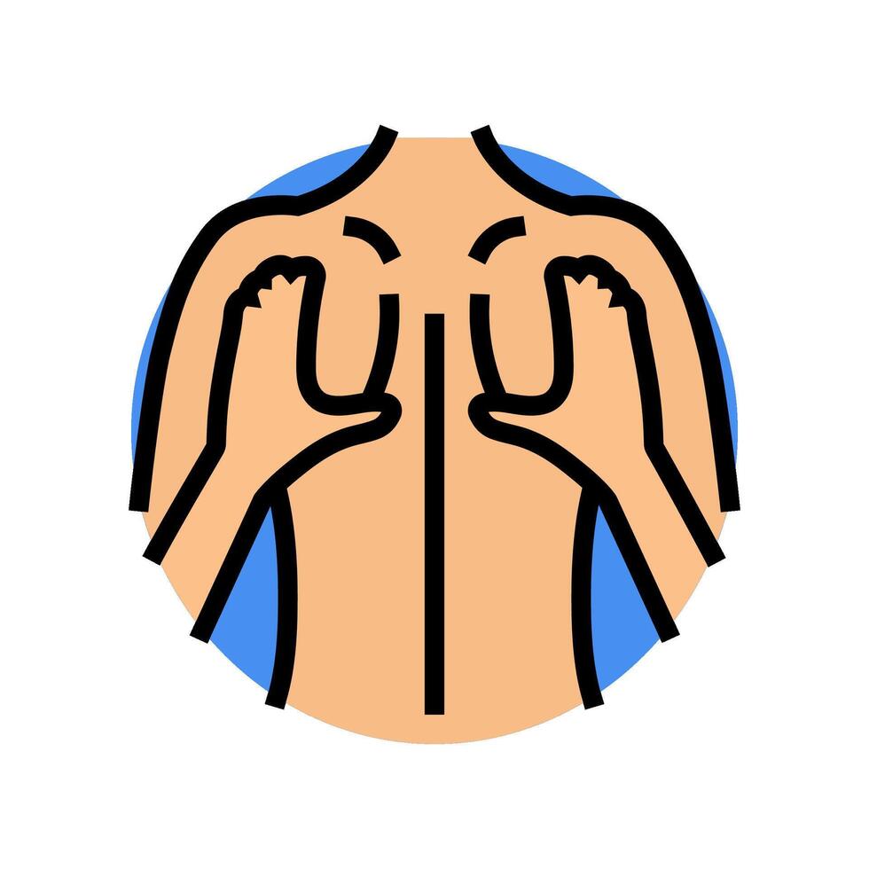 upper back massage therapy color icon illustration vector