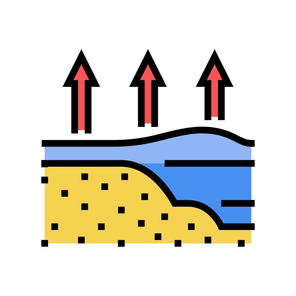 storm surge hurricane disaster color icon illustration vector