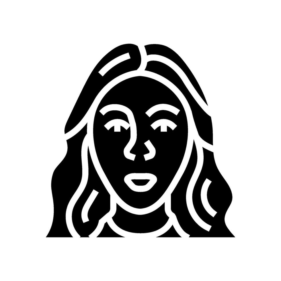 surprise woman expression glyph icon illustration vector