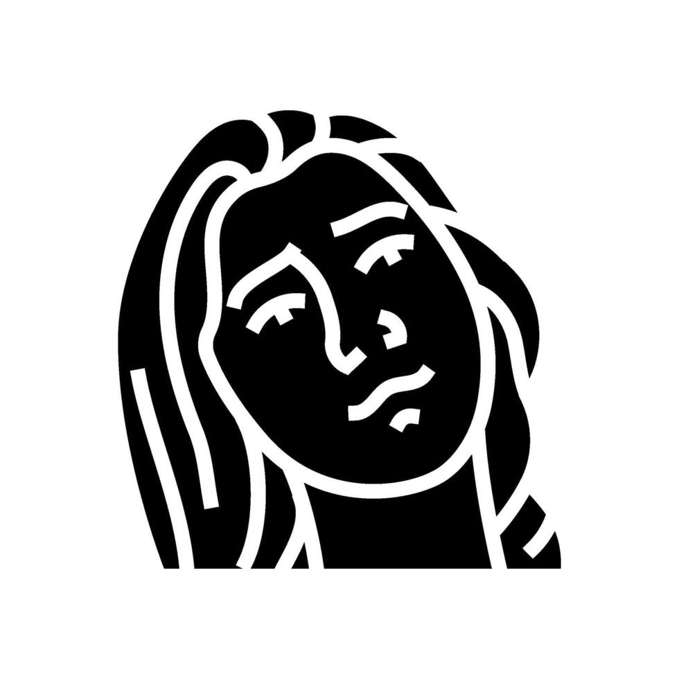 hesitation woman expression glyph icon illustration vector