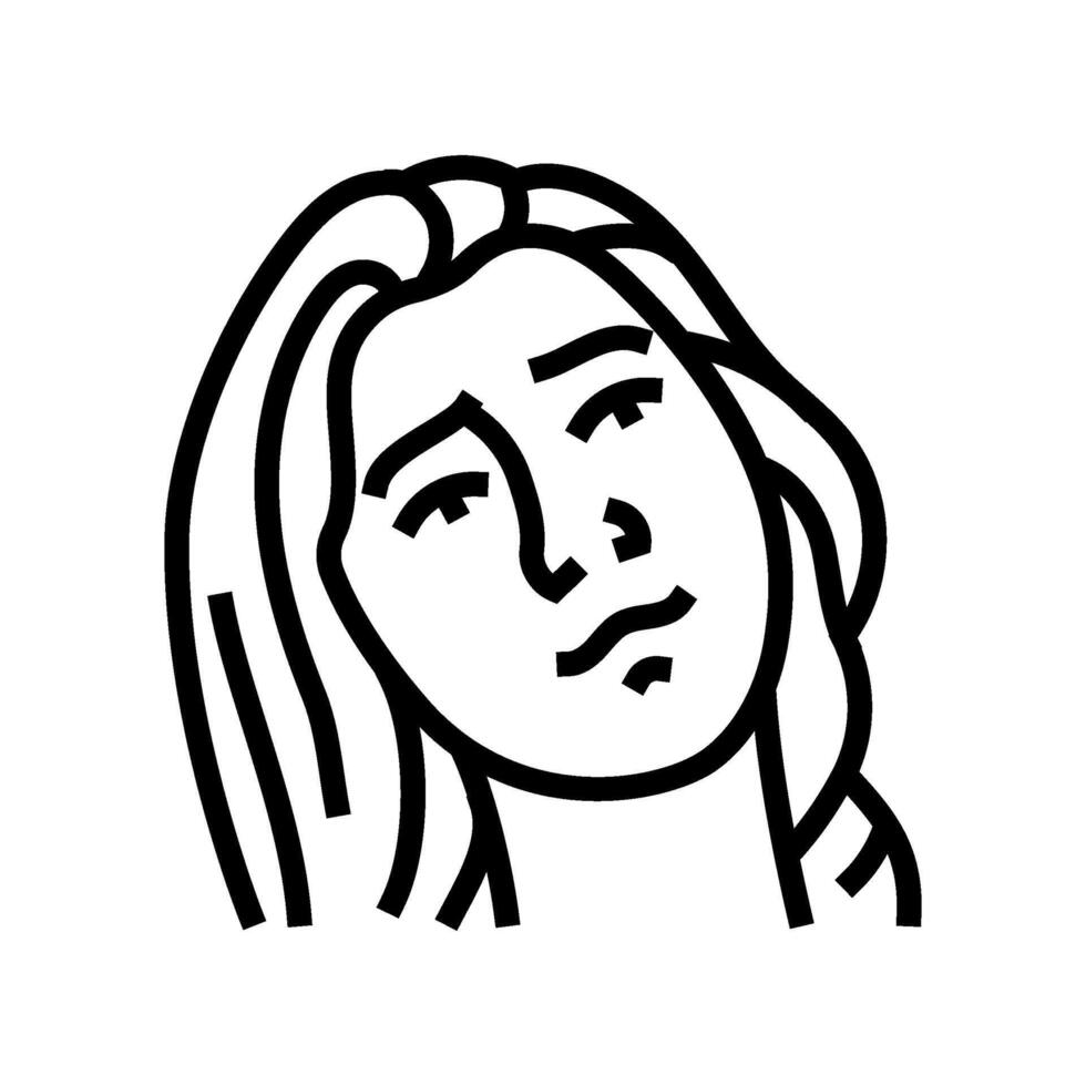 hesitation woman expression line icon illustration vector
