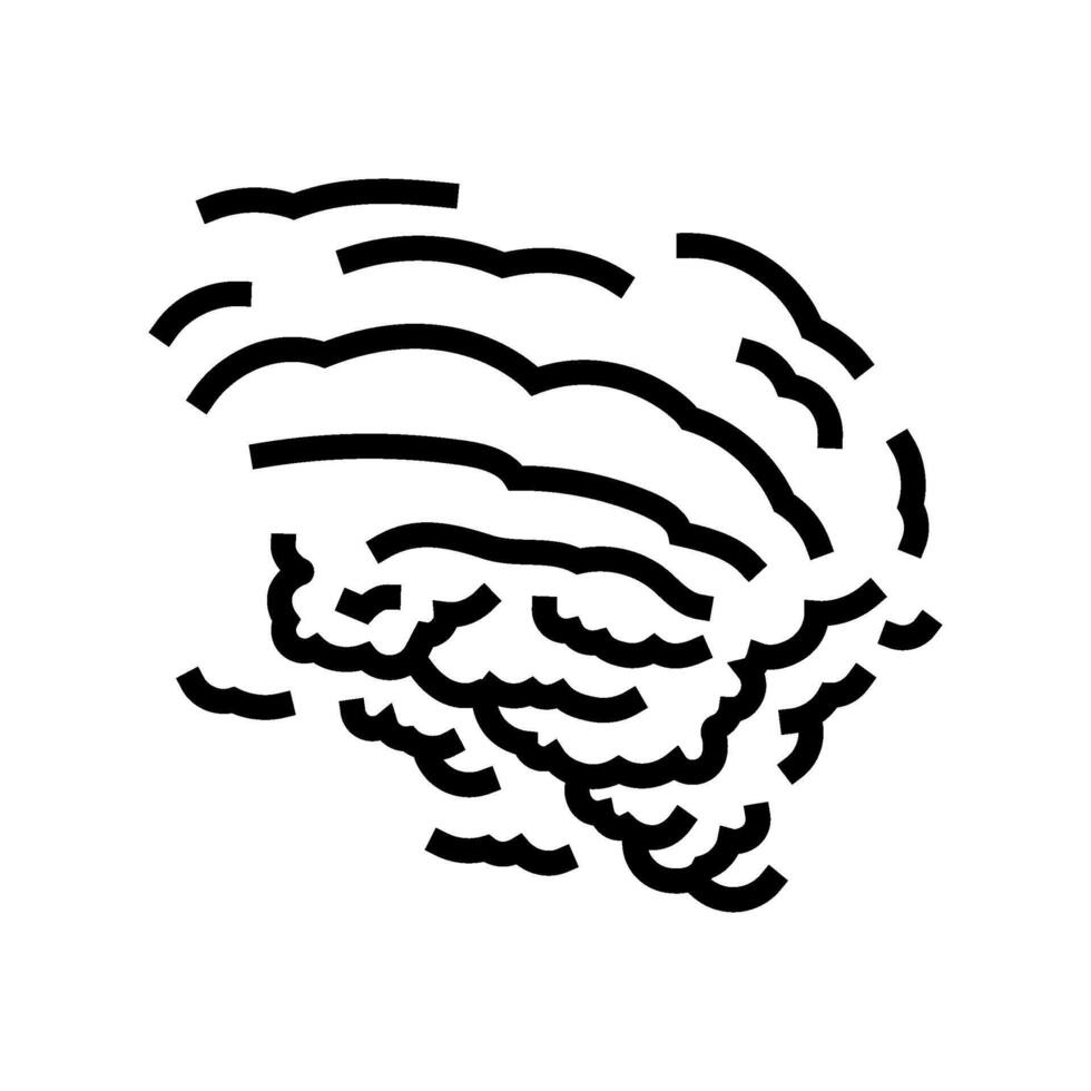 storm cloud spiral hurricane disaster line icon illustration vector