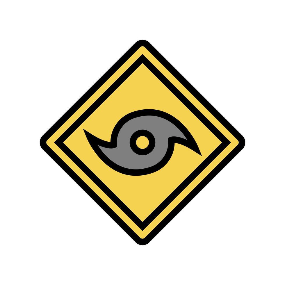 emergency warning hurricane disaster color icon illustration vector