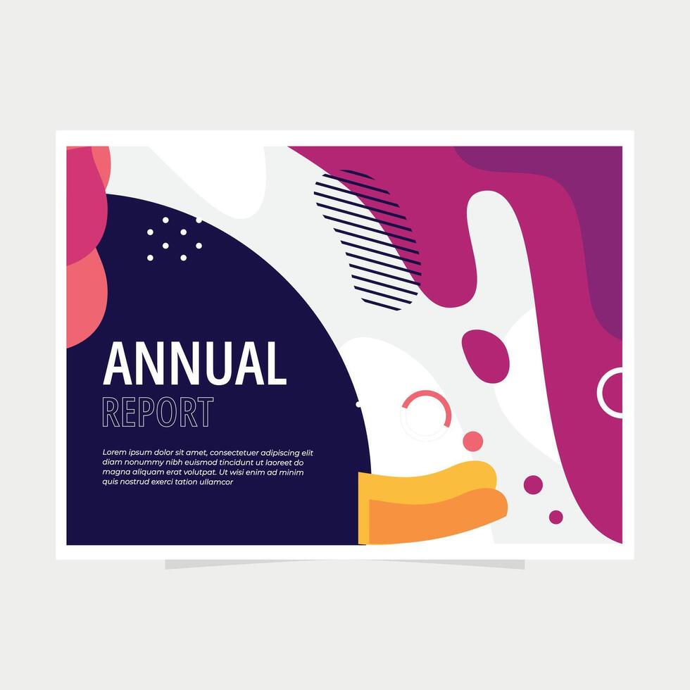 Corporate Annual Report Cover with Dynamic Shapes vector
