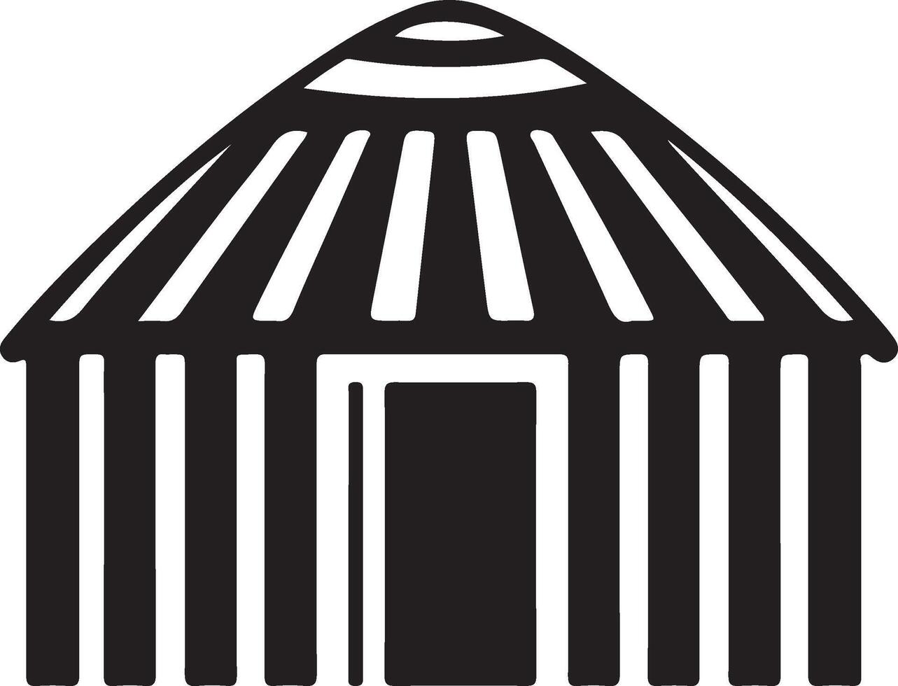 a black and white illustration of a yurt vector