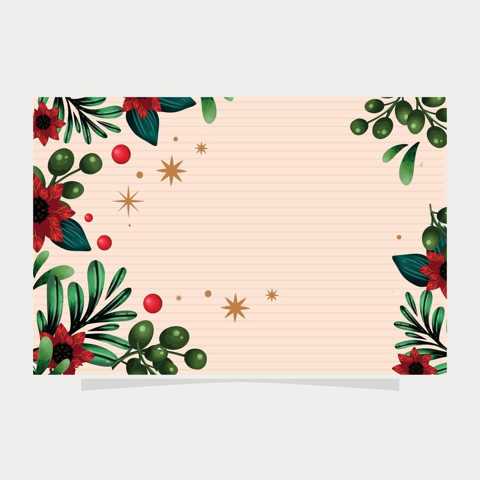 Christmas Background with leaf and flower Decor vector