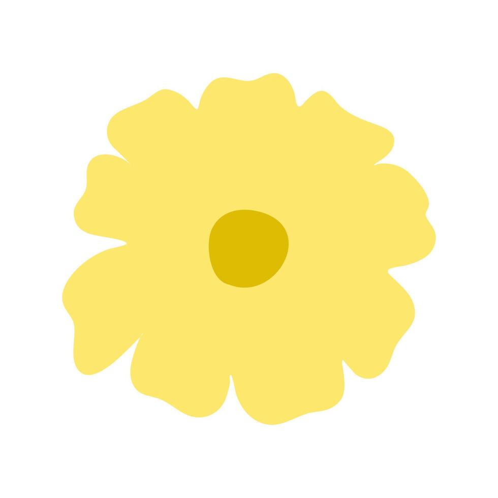 A yellow flower is shown on a white background vector