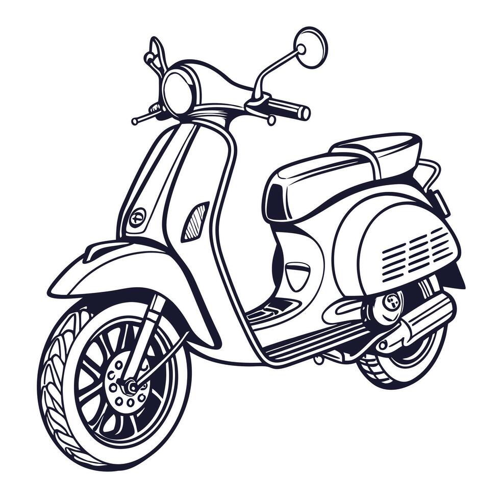 modern scooter silhouette scooter silhouette. vector