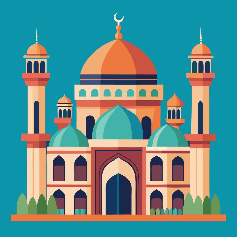Islamic mosque flat design illustration vector